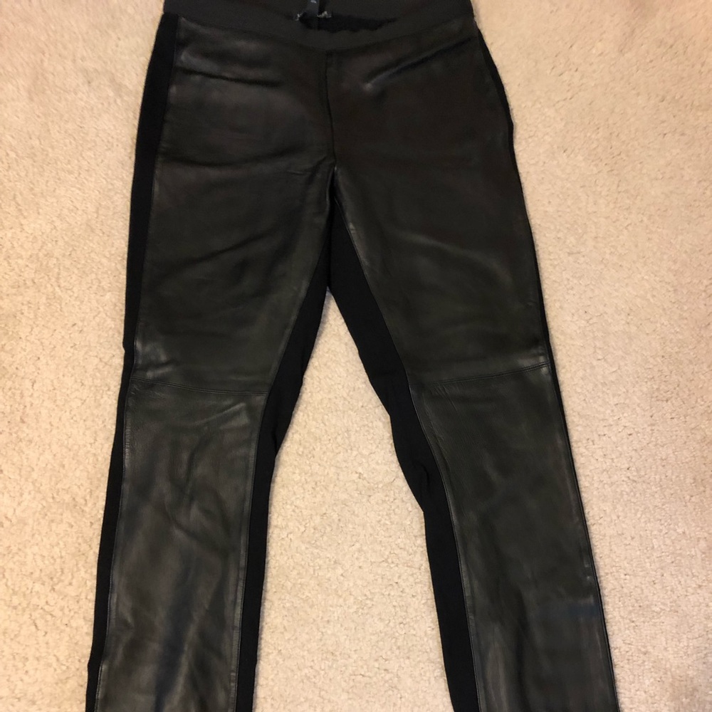 Eileen Fisher XS Leather Front Leggings